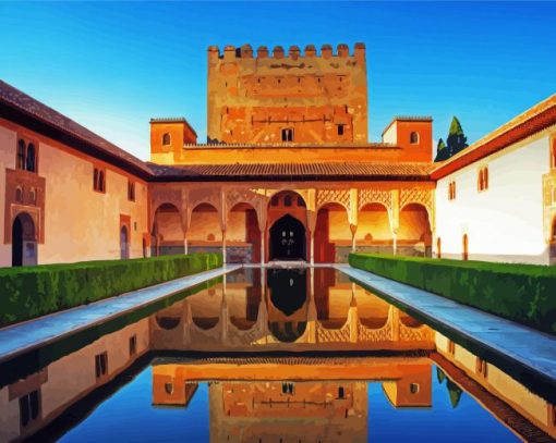 Alhambra Palace Reflection Paint By Number