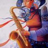 Artistic Saxophone Lady paint by numbers