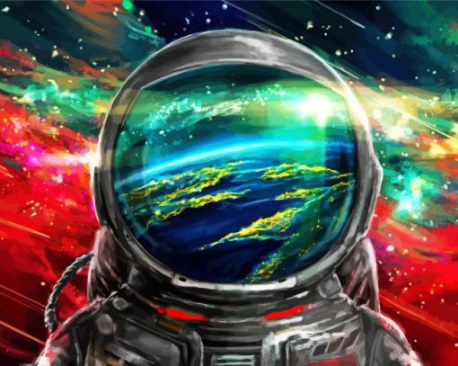 Astronaut in Space paint by numbers