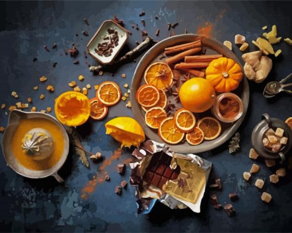 Autumn Orange And Chocolate Paint By Number