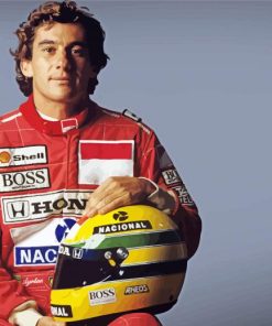 Ayrton Senna Holding His Helmet Paint By Number