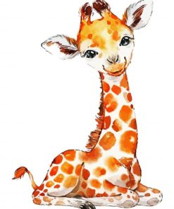 Baby Giraffe Illustration Paint By Number