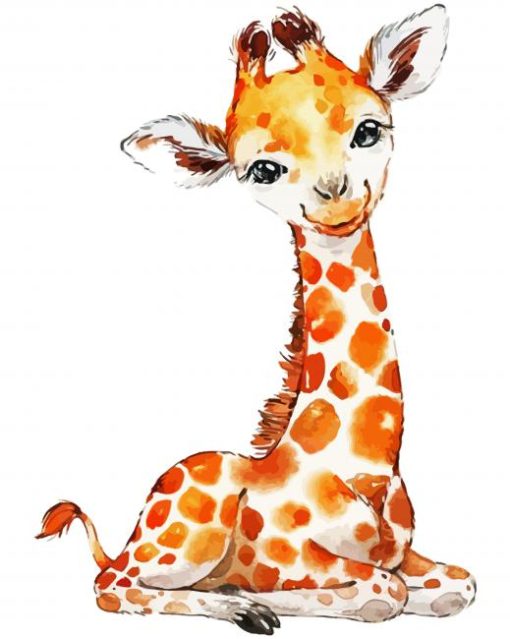 Baby Giraffe Illustration Paint By Number