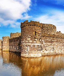 Beaumaris Castle Wales Anglesey paint by numbers