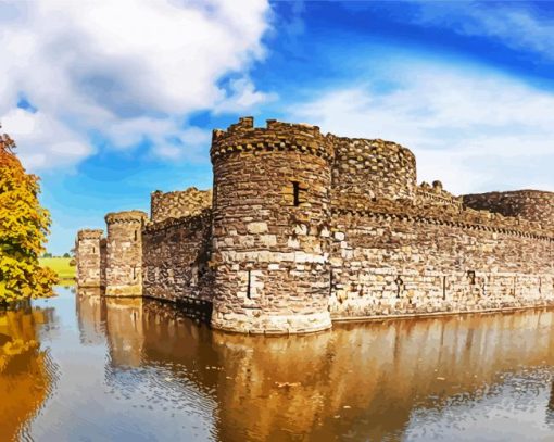 Beaumaris Castle Wales Anglesey paint by numbers