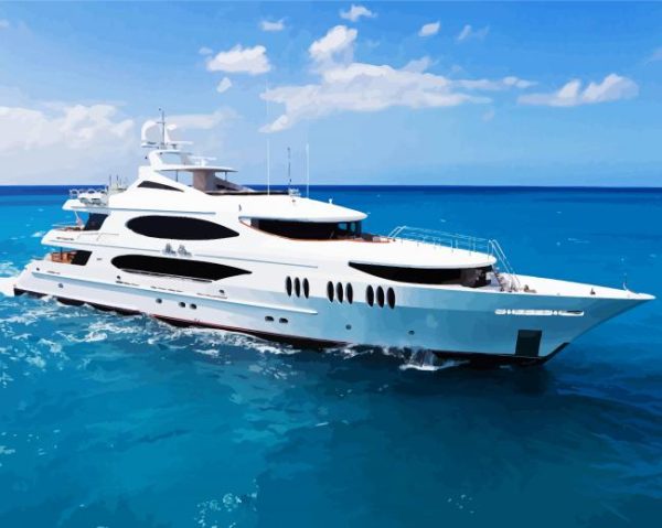 Big White Yacht Paint By Number