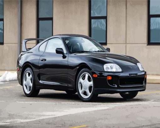 Black Toyota Supra Mark IV Paint By Number