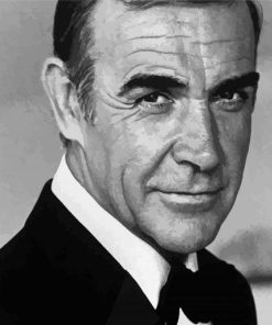 Black and White James Bond Sean Connery paint by numbers