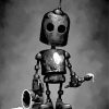 Black And White Sad Robot Paint By Number