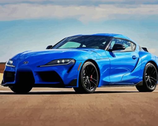 Blue Toyota Supra Mark IV Paint By Number