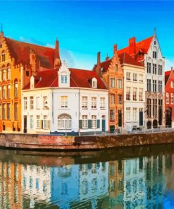 Bruges Houses Reflection Paint By Number