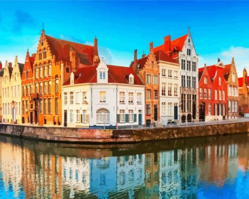 Bruges Houses Reflection Paint By Number