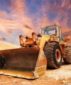 Bulldozer Sunset Paint By Number