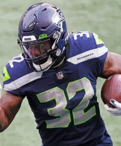 Chris Carson Seahawks Player paint by numbers