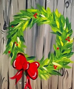 Christmas Wreath Illustration paint by numbers