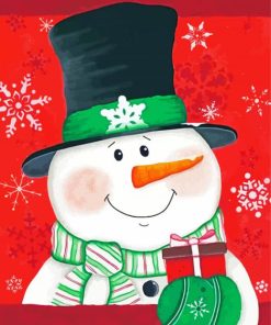 Christmas Snow Man paint by numbers