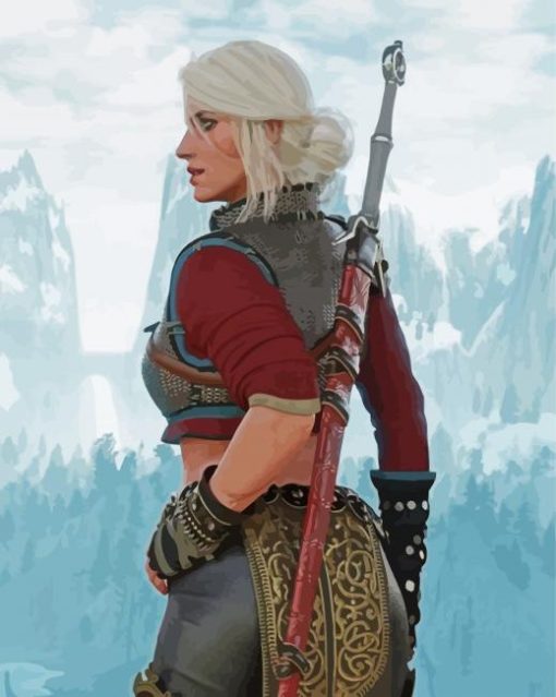 Ciri Witcher paint by numbers