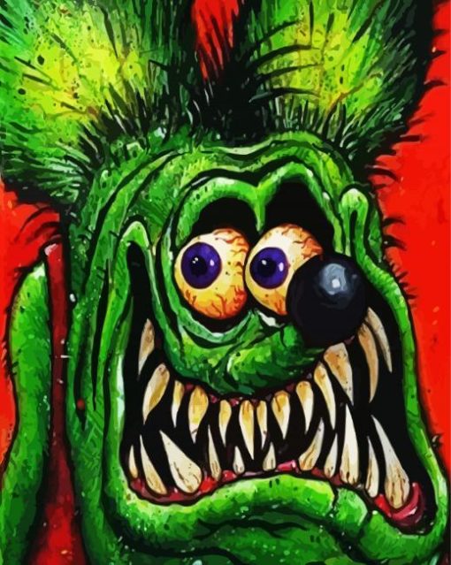 Close Up Rat Fink paint by numbers