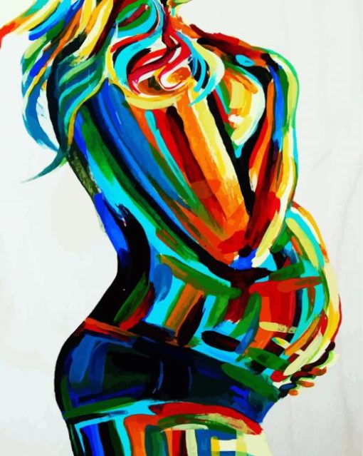 Colorful Pregnant paint by numbers