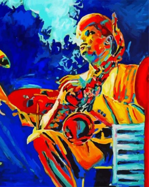 Colorful Saxophone Man Paint By Number