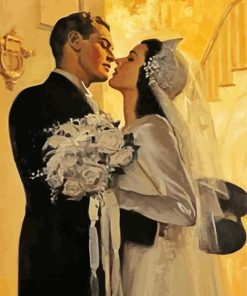 Couple in Their Wedding paint by numbers