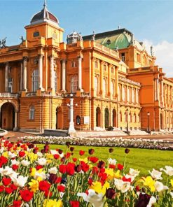 Croatian National Theatre in Zagreb paint by numbers