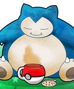 Cute Snorlax Pokemon paint by numbers