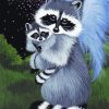 Cute Raccoons Art Paint By Number