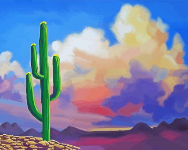 Desert Cactus paint by numbers