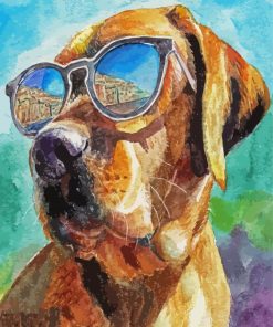 Dog Wearing Glasses Paint By Number