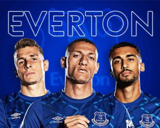 Everton Players paint by numbers