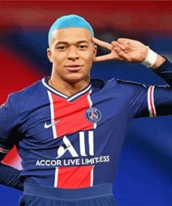 Footballer Kylian Mbappé paint by numbers