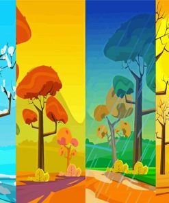 Four Seasons Art Illustration Paint By Number