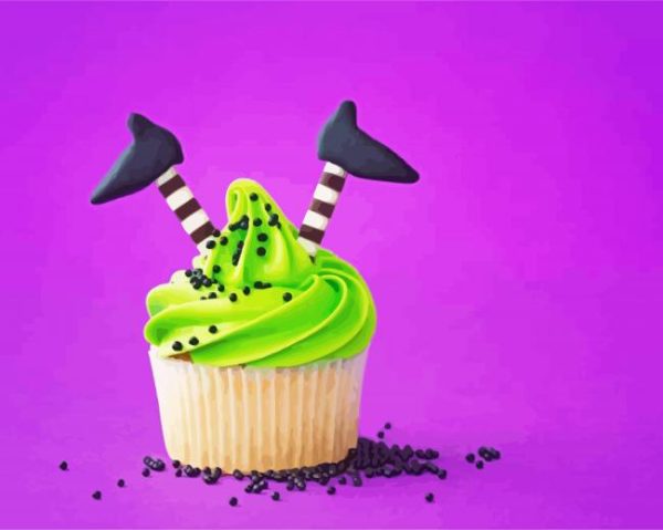 Green Cupcake paint by numbers
