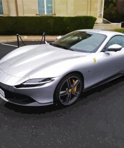 Grey Ferrari Roma Sport Car paint by numbers