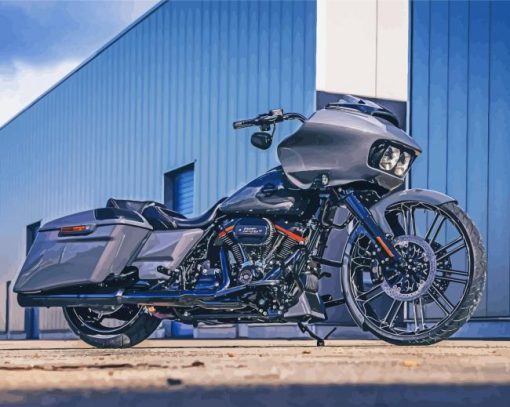 Harley Davidson Road Glide paint by numbers