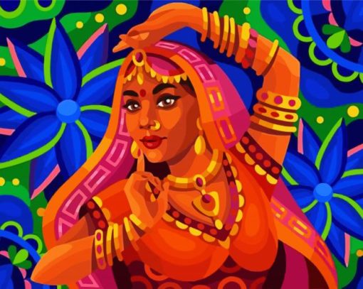 Indian Woman Art Paint By Number