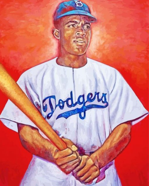 Jackie Robinson Dodgers paint by numbers