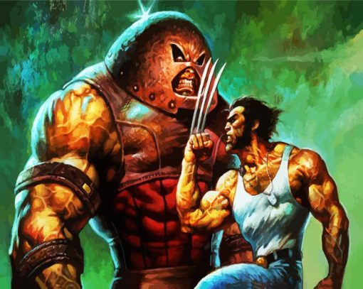 Juggernaut and Wolverine paint by numbers