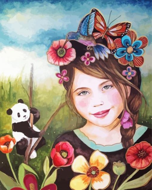 Lady And Panda Paint By Number