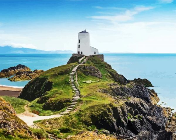 Lighthouse Anglesey paint by numbers