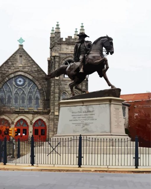 Monument in Richmond paint by numbers