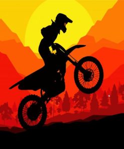 Motocross Silhouette paint by numbers