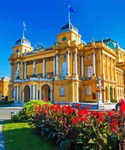 National Theatre in Croatia Zagreb paint by numbers