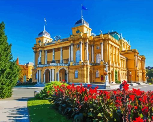 National Theatre in Croatia Zagreb paint by numbers