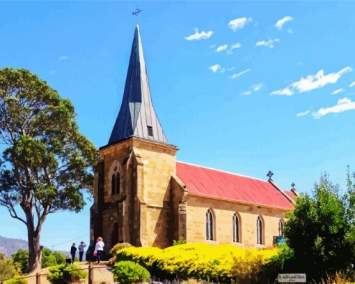 Old Catholic Church in Richmond paint by numbers