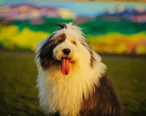 Old English Sheepdog paint by numbers