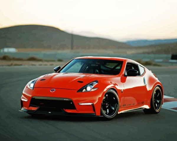 Orange Nissan Z Car paint by numbers