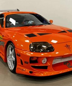 Orange Toyota Supra Mark IV paint by numbers