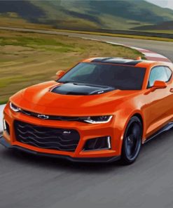 Orange Camaro paint by numbers